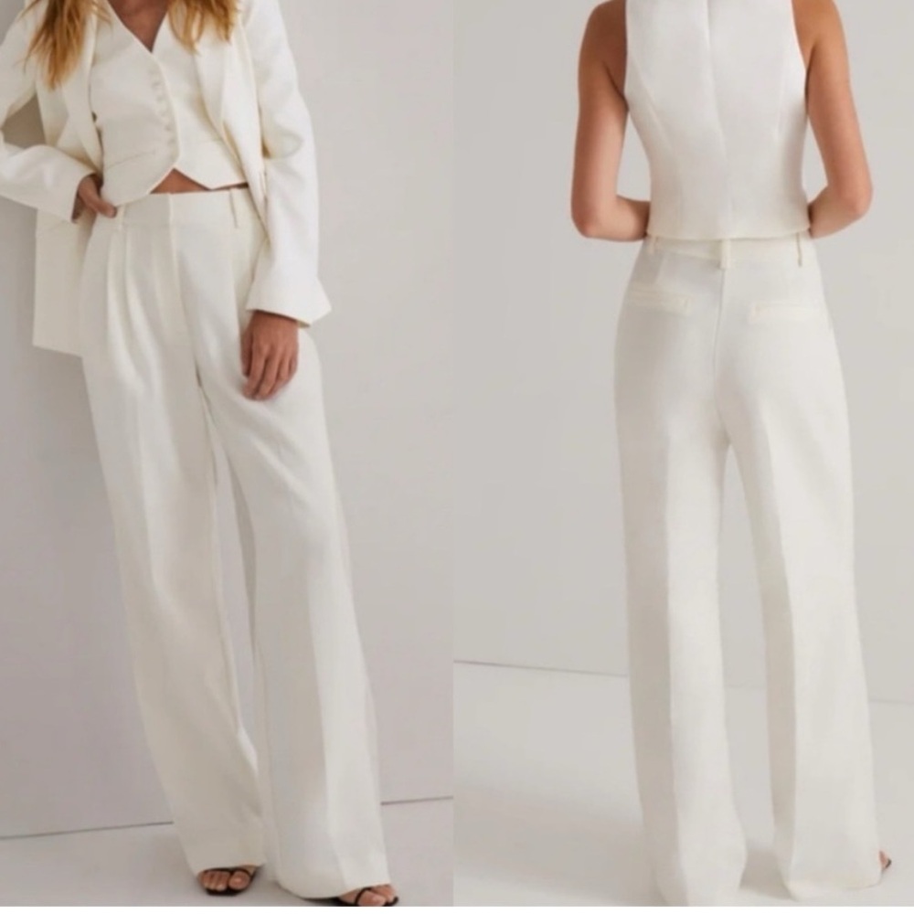 Favorite Daughter Wide Leg Trousers in Ivory